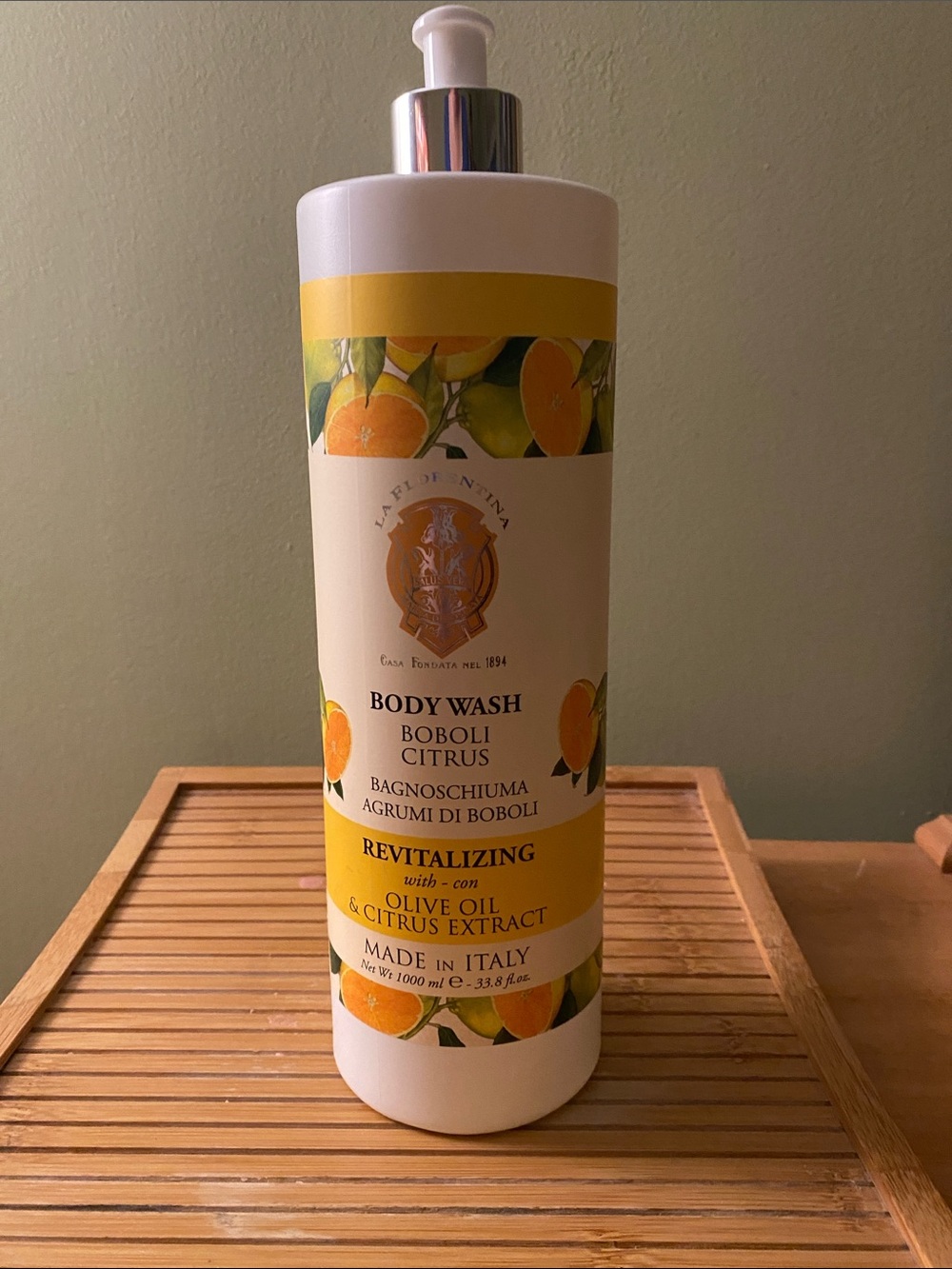Jumbo 33.8 oz La FlorentinaBoboli Citrus Revitalizing Body Wash - Made in Italy